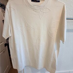 Louis Vuitton White Embossed Short Sleeve Tee